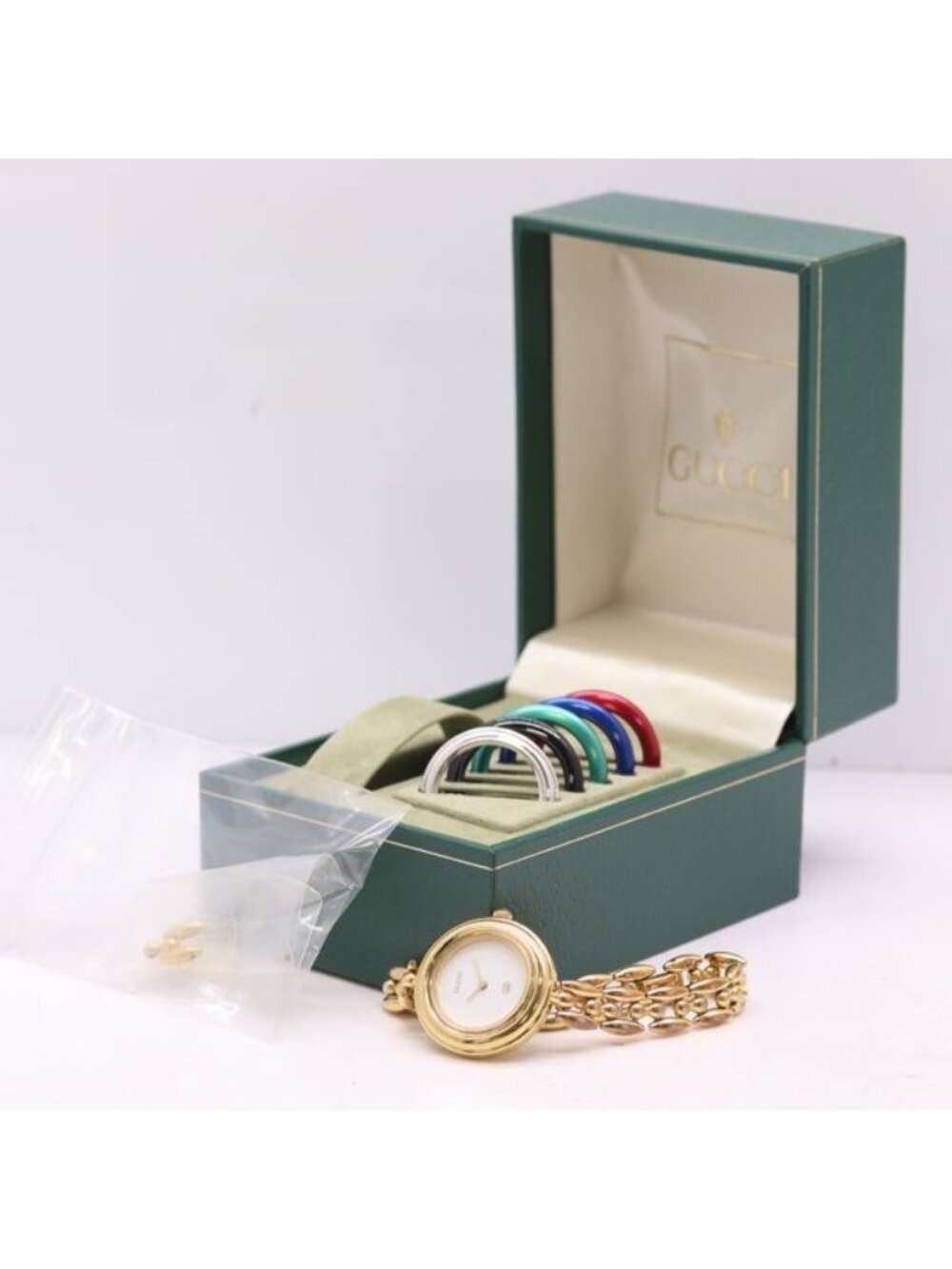 Gucci Box Replacement Bezel with Frame 11/12 Bangle Watch Change White Dial